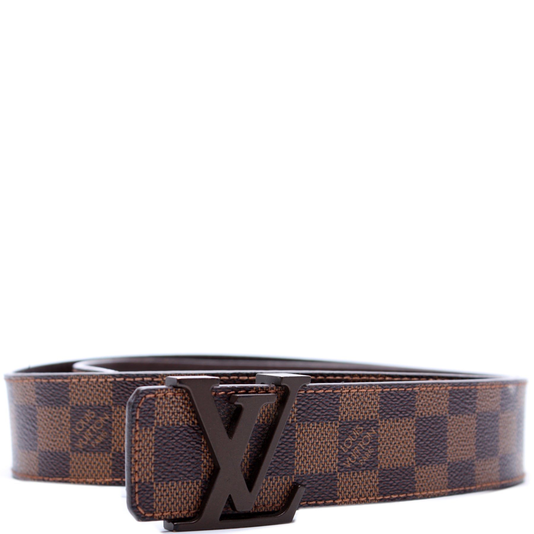 Louis Vuitton Black Leather LV Initials Belt Size 38/95