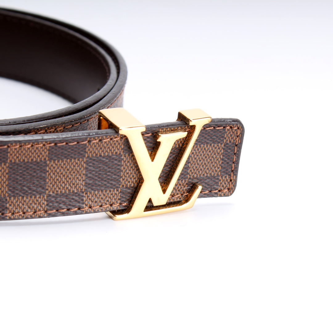 Louis Vuitton Mini Belt Damier Ebene Gold M9744 80/32 Excellent Canvas Hardware Louis Vuitton Belt Damier 80/32 M9744 Gold Buckle Blown  main image 2
