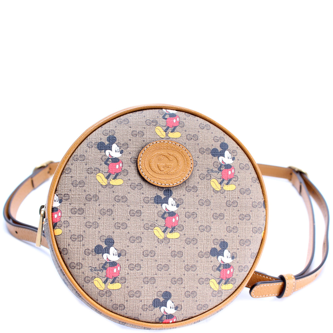 603730 Gucci X Disney GG Supreme Mickey Mini Round Backpack