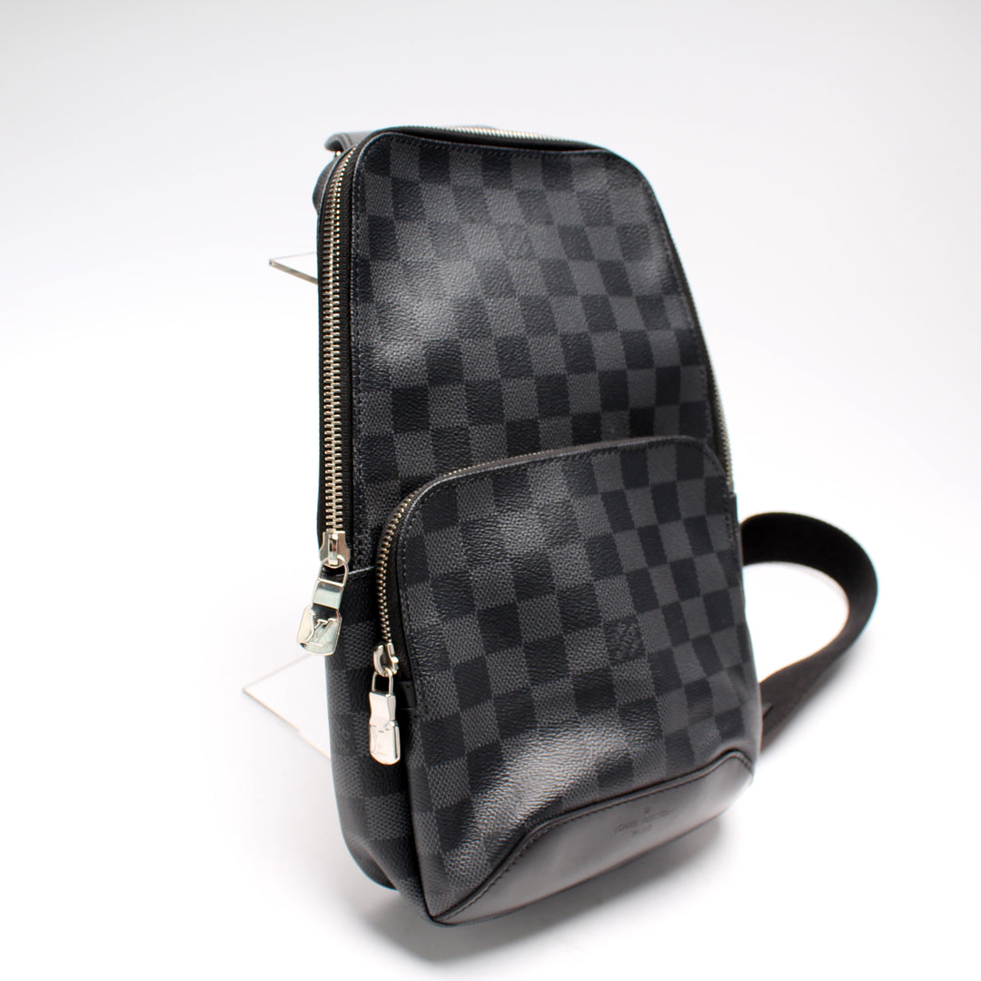louis vuitton avenue sling bag men backpacks damier graphite Avenue Sling Bag Damier Graphite