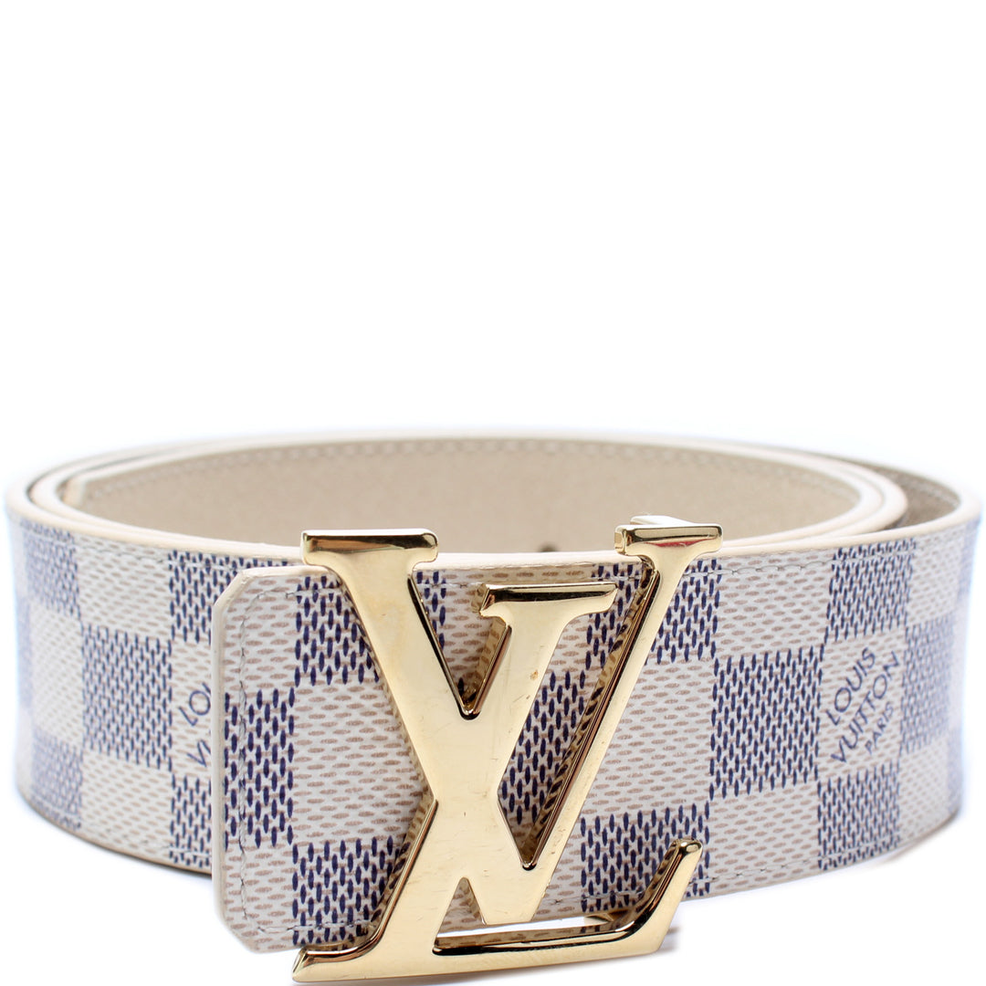 【大人上品!】Louis Vuitton★カラーレスブレザー LV Initiales 40MM Reversible Belt Damier Azur/Leather Size 90/36