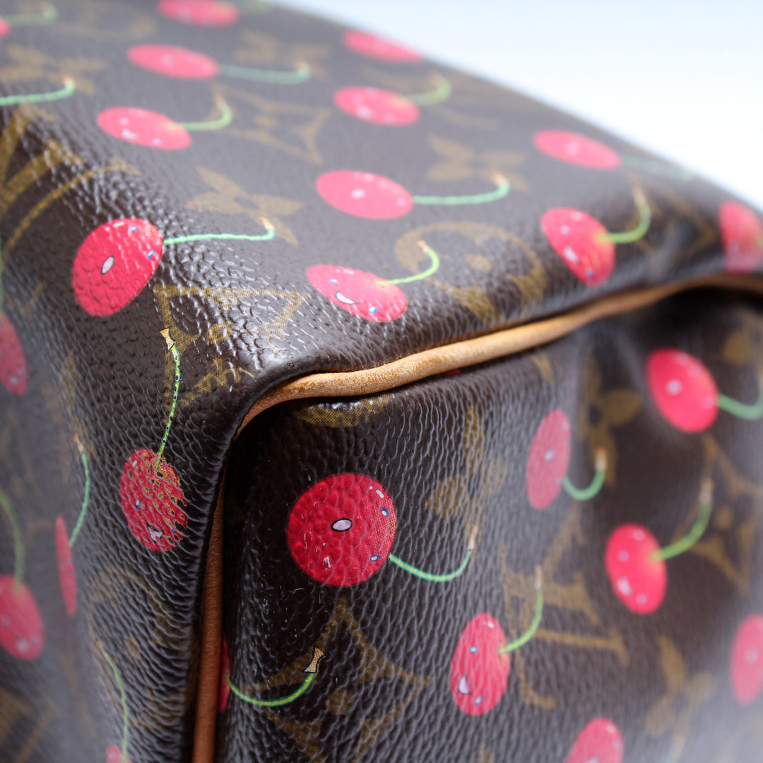 Speedy 25 Cerises Monogram