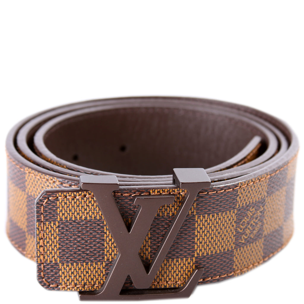 sunrise　Louis Vuitton ブラウンレザーベルト LV Initiales 40MM Reversible Belt Damier Ebene/Leather Size 90/36