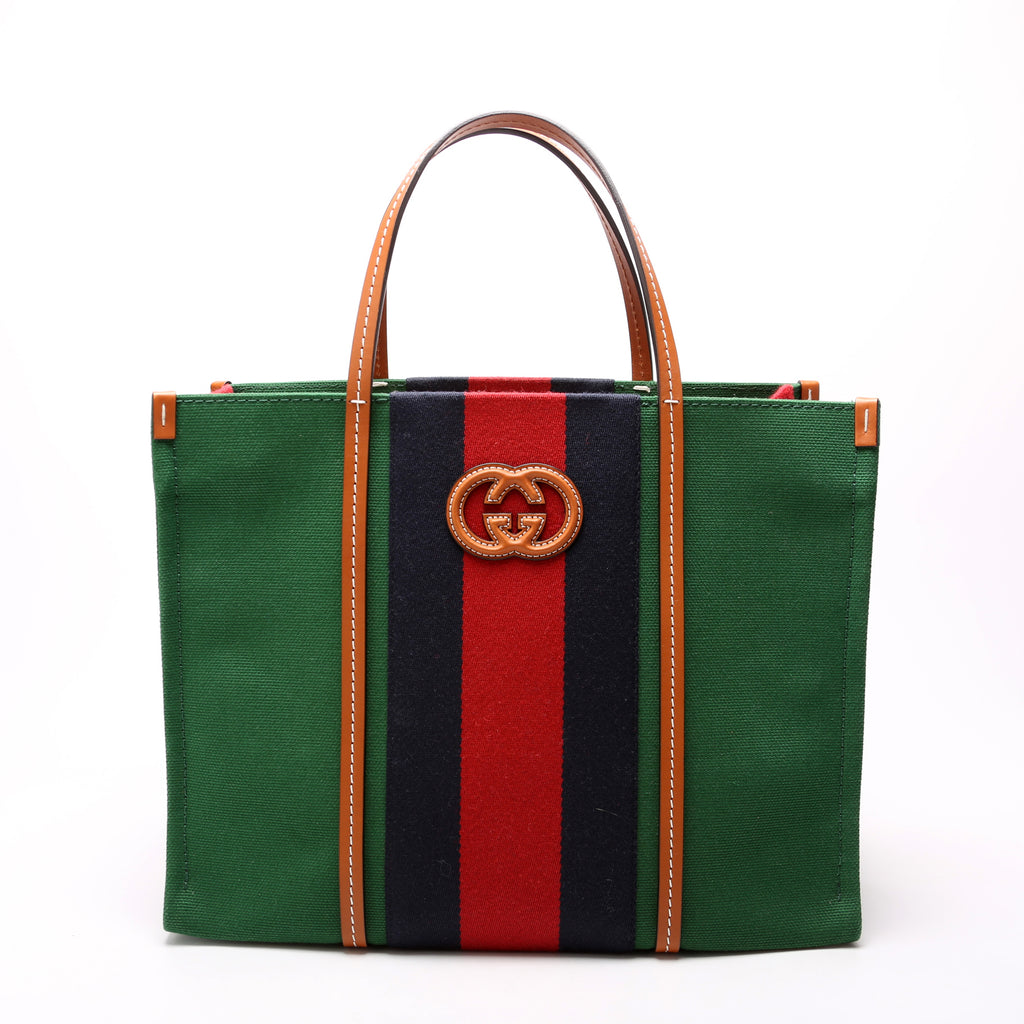 727721 Small Interlocking G Web Tote