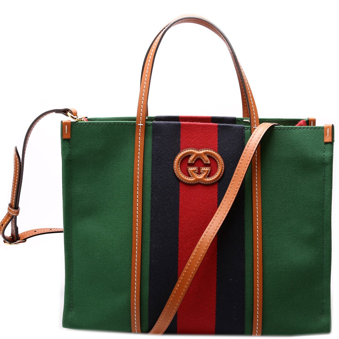 727721 Small Interlocking G Web Tote