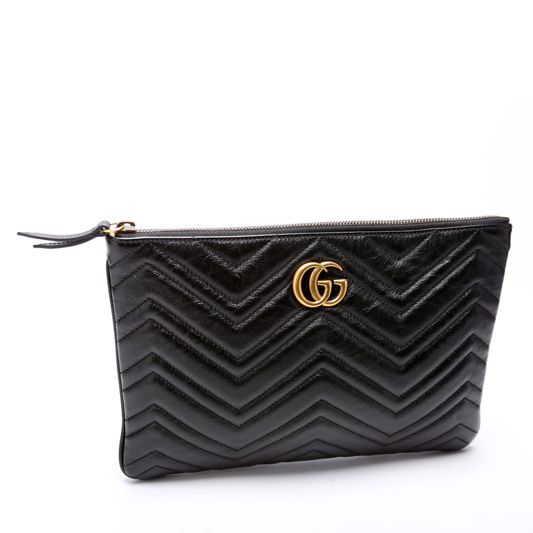 Gucci ブラック ハートポーチ GG Marmont Leather Heart Pouch 525541