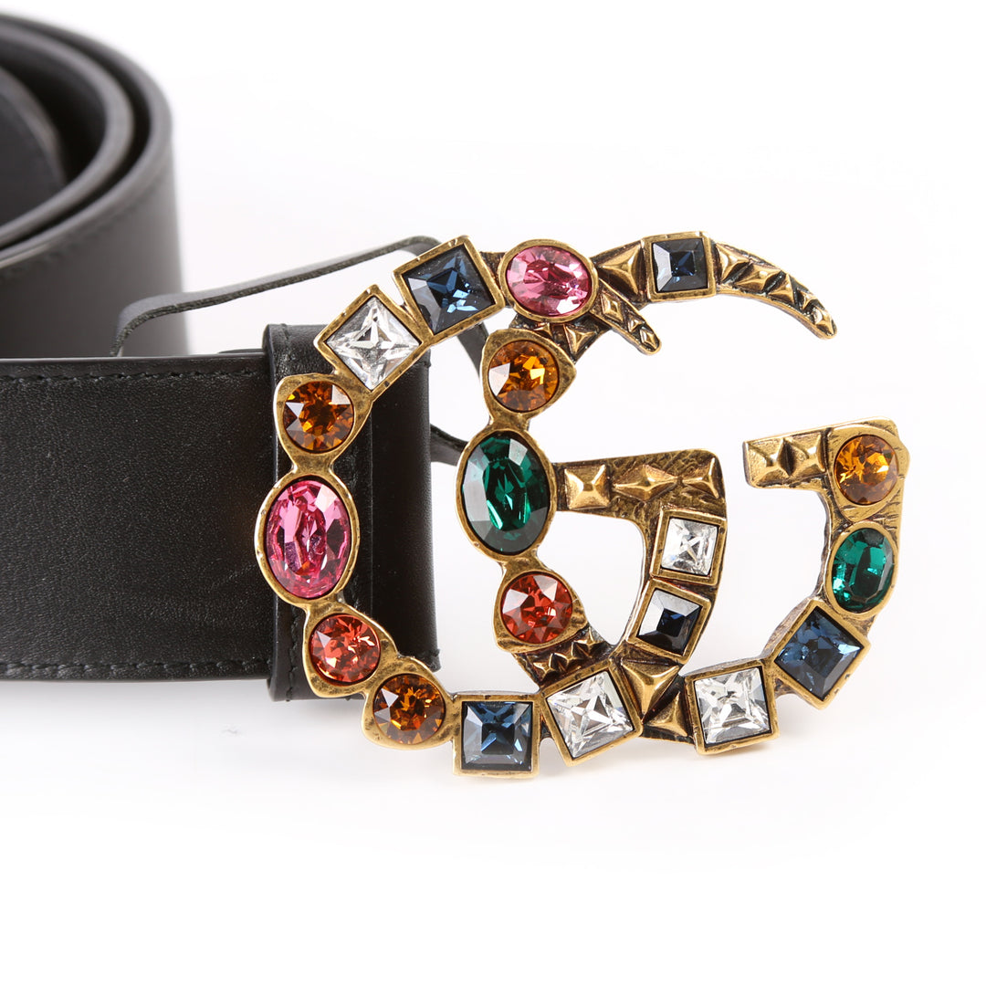 513183 Crystal GG 40MM Leather Belt Size 85/34