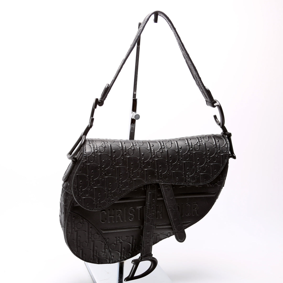 Saddle Bag Oblique Embossed Leather