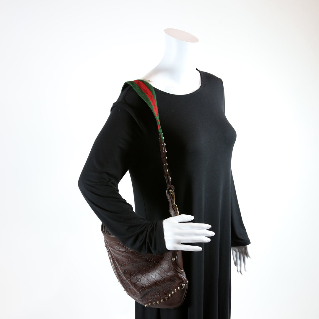 153691 Guccissima Leather Studded Pelham Hobo