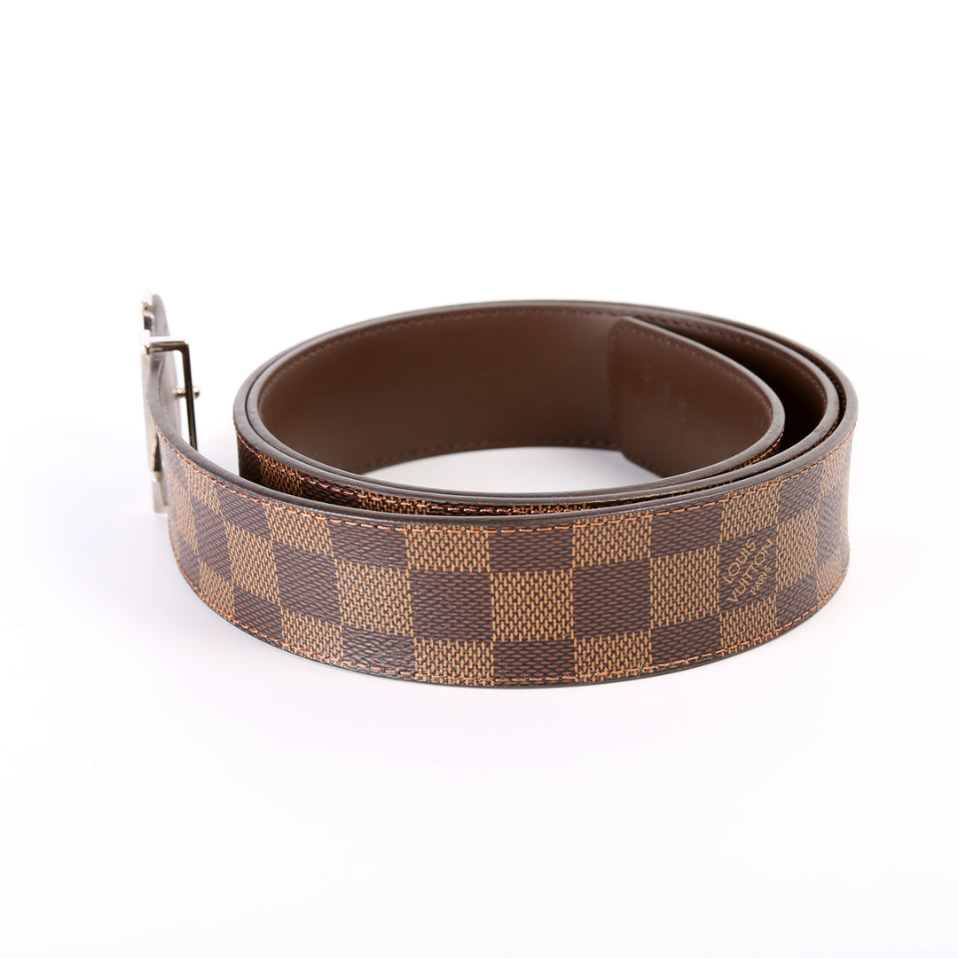 LV Initiales 40MM Reversible Damier Ebene/Leather Belt Size 105/42