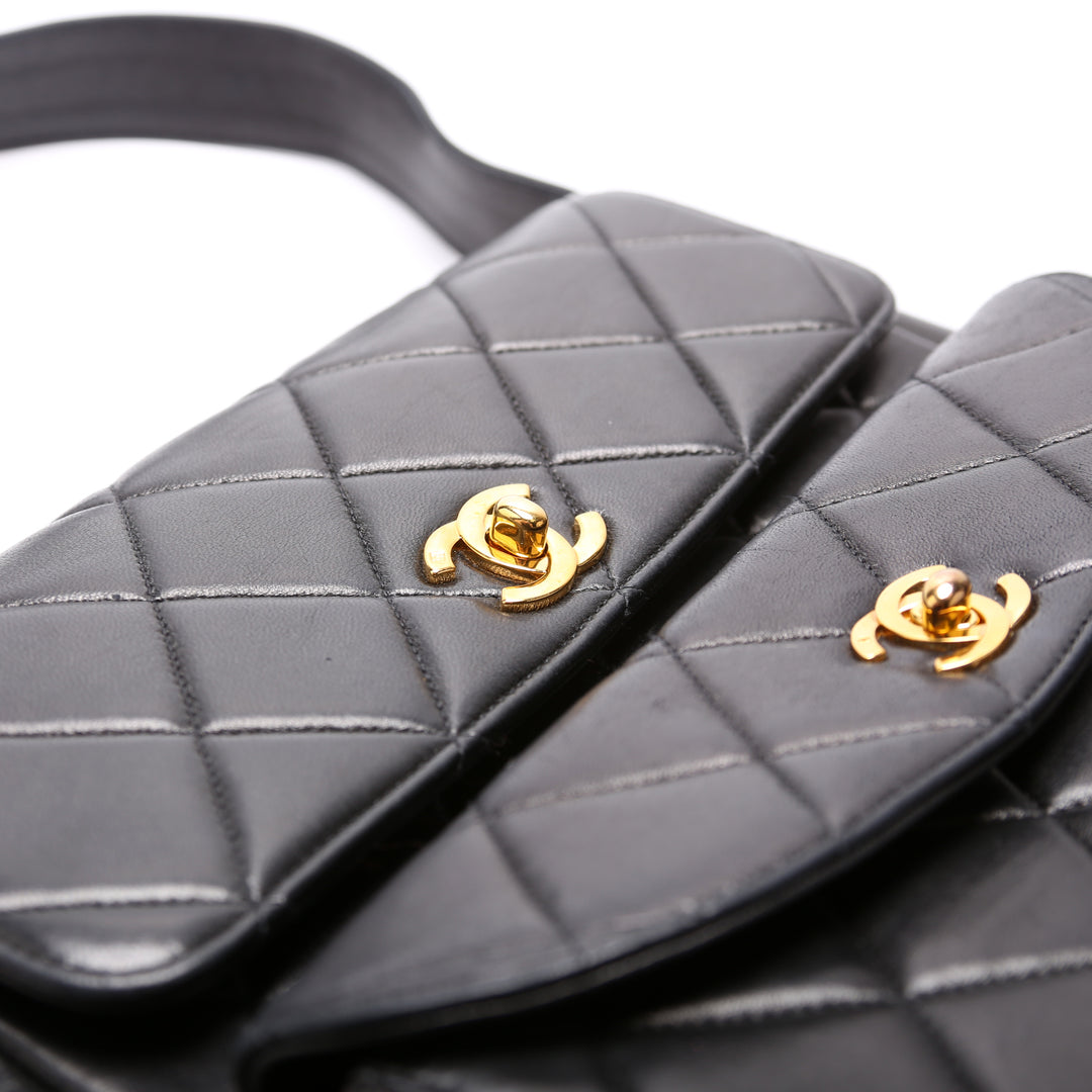 Double Turnlock Vintage Shoulder Lambskin
