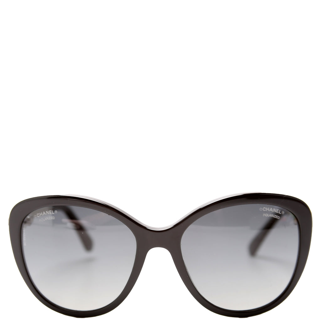 Chanel black sunglasses with pearls hotsell