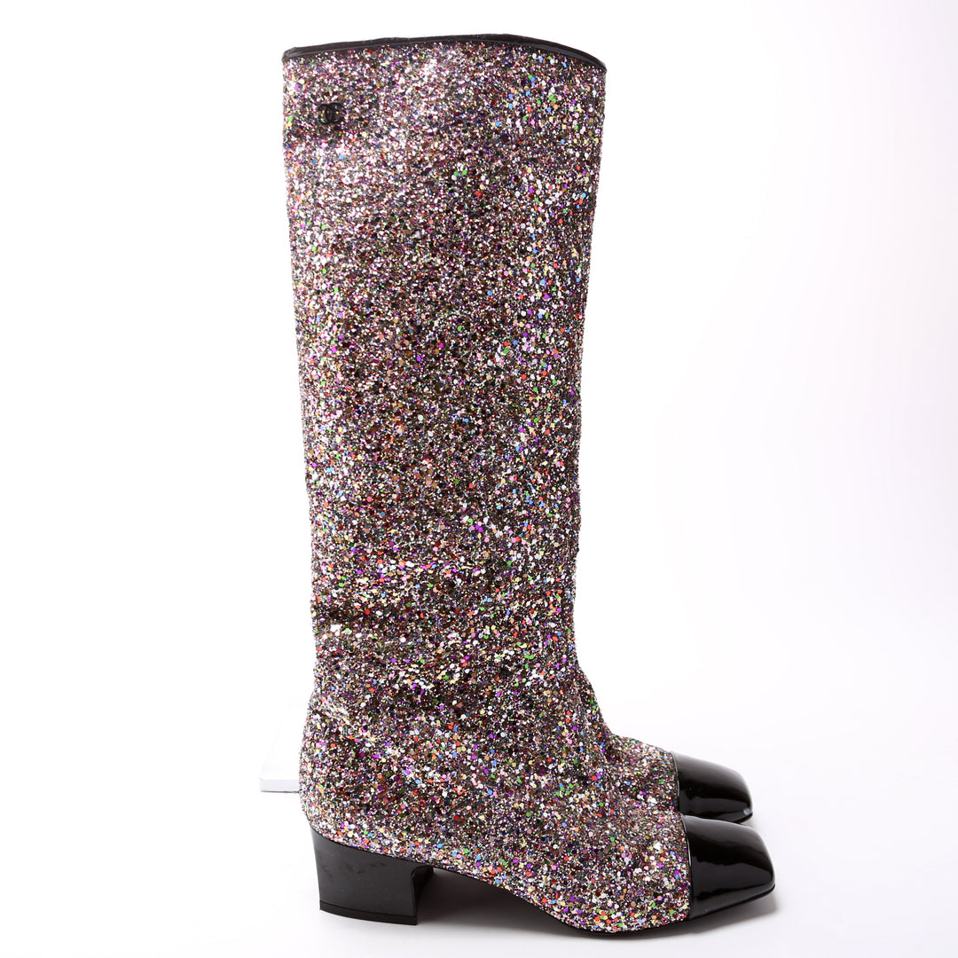 Chanel boots glitter best sale