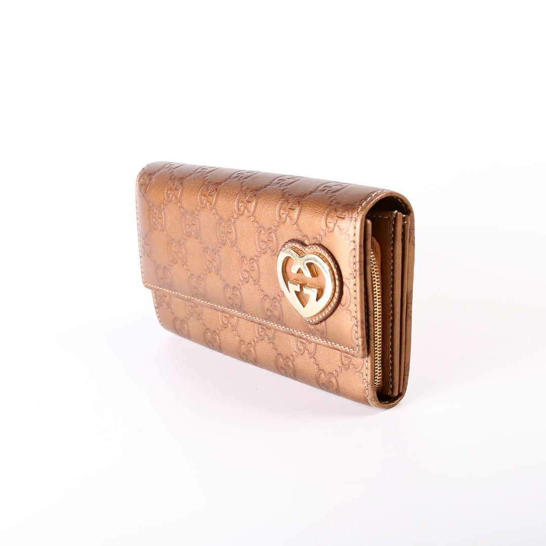 Guccissima Lovely Heart Continental Wallet