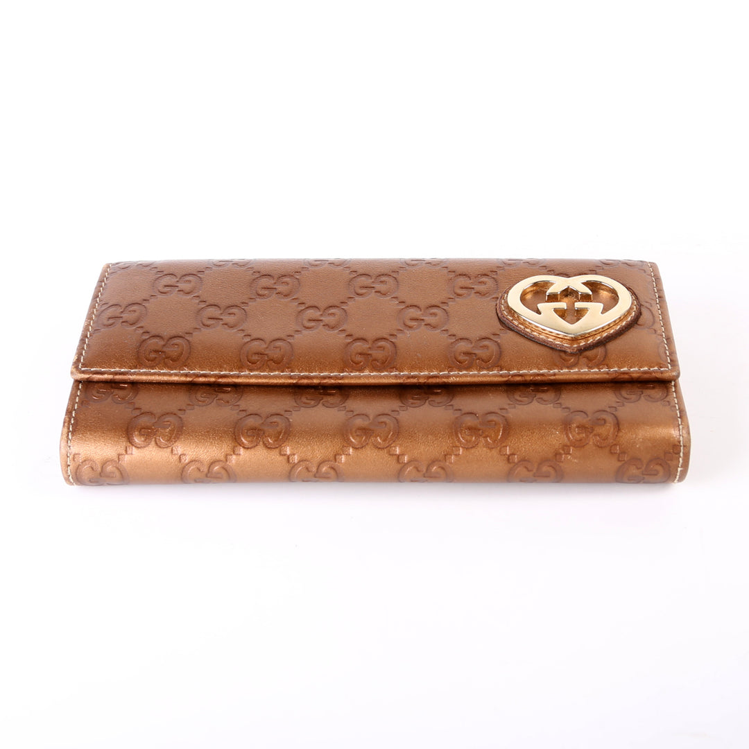 Guccissima Lovely Heart Continental Wallet