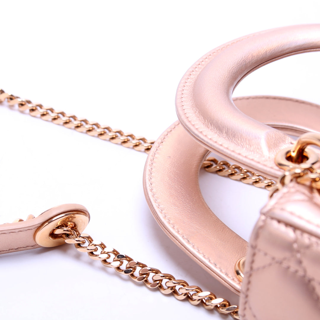 Lady Dior Mini Iridescent Metallic Lambskin
