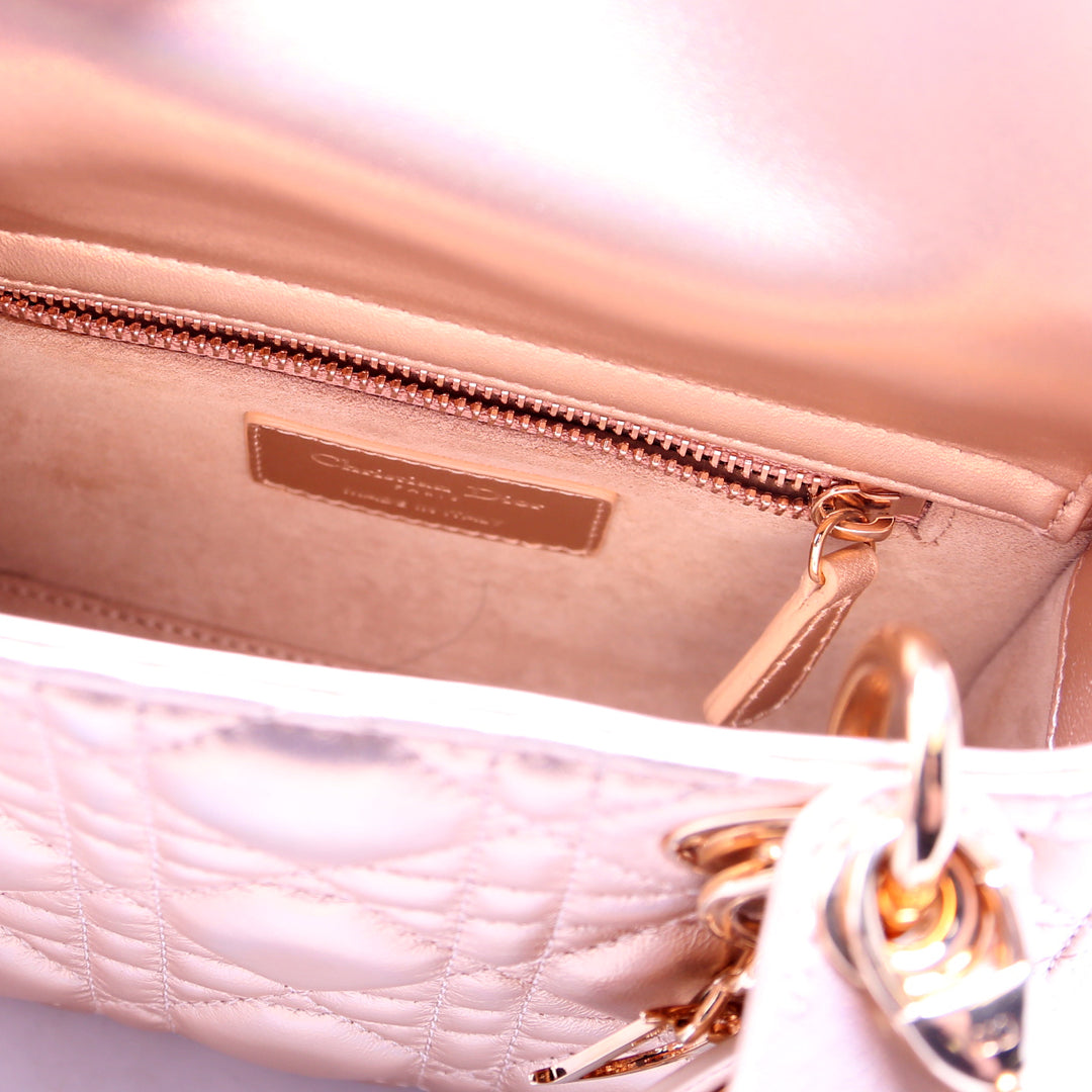 Lady Dior Mini Iridescent Metallic Lambskin