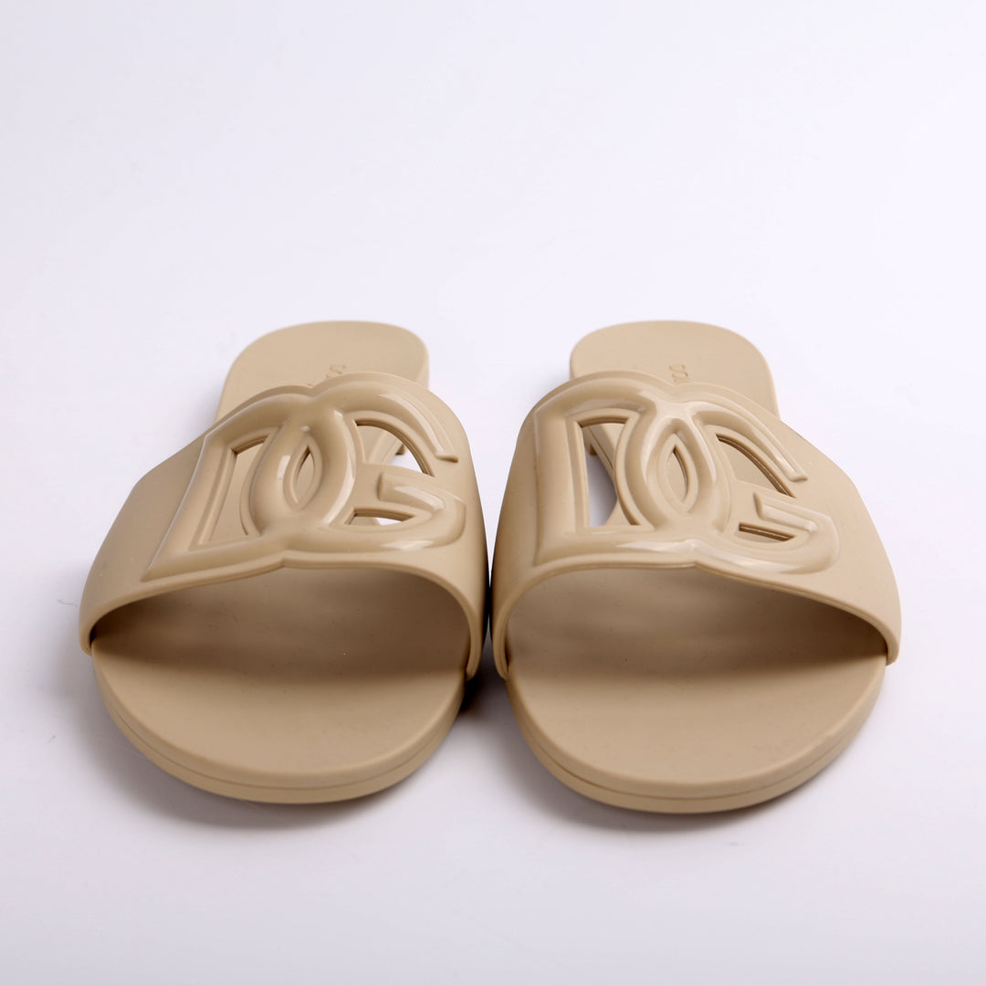 サンダル・ミュール DG LOGO SLIDES FOR STYLISH Calfskin slides with DG logo in Lilac for Women