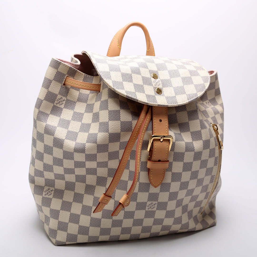 brown checkered louis vuitton backpack Sperone Backpack Damier Azur