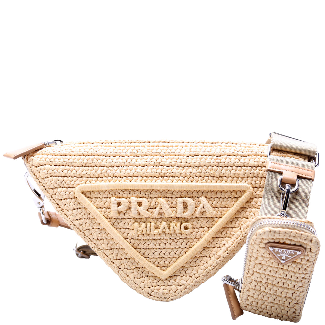 Triangle Logo Raffia Tan