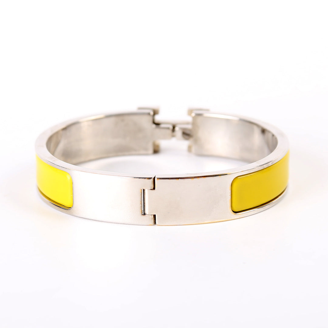 ブレスレット　HERMES Clic H Bracelet イエロー Clic Clac Bracelet Narrow Yellow/Silver