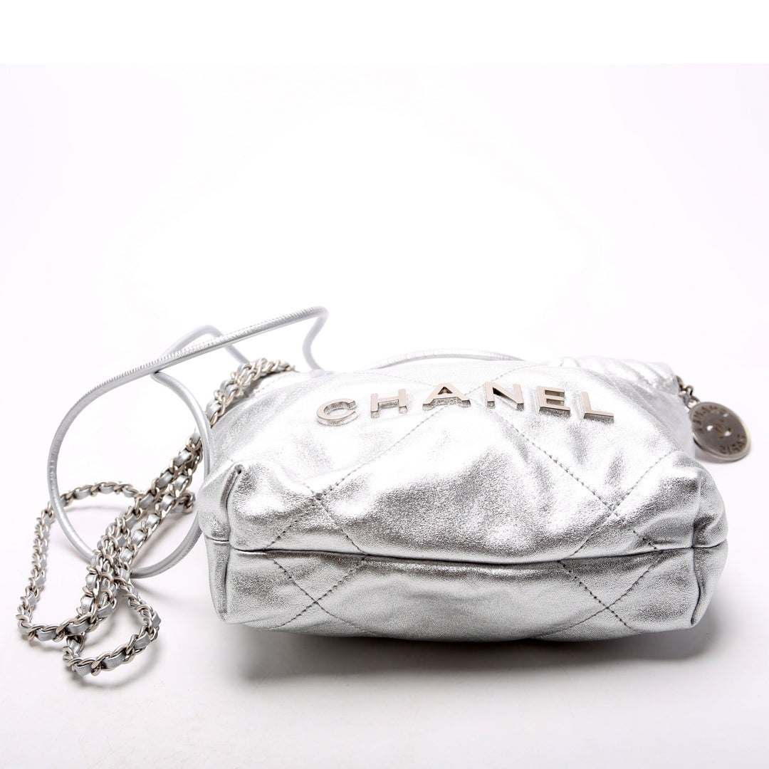 Chanel 22 Mini Metallic Calfskin RFID Silver