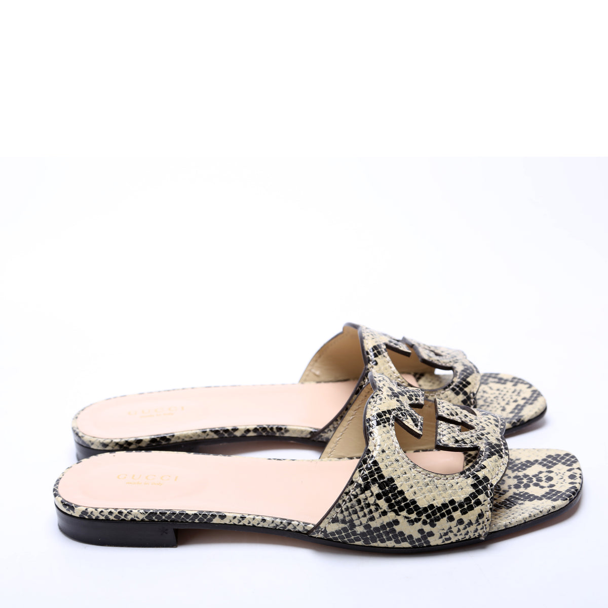 Python Sandals Slides Interlocking G Python Slide Sandals Size 39