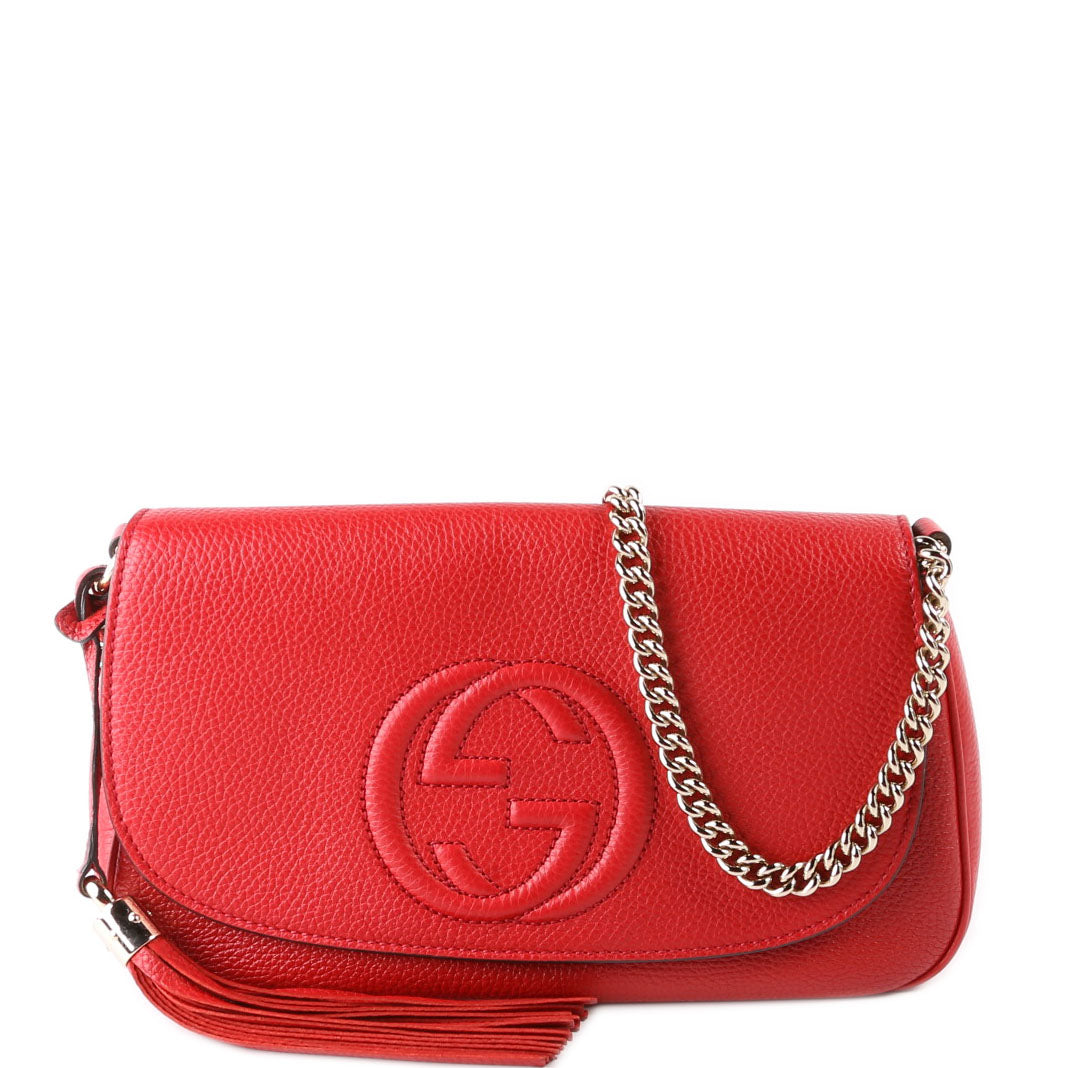 536224 Soho Chain Tassel Flap Red 536224 Soho Chain Tassel Flap Red