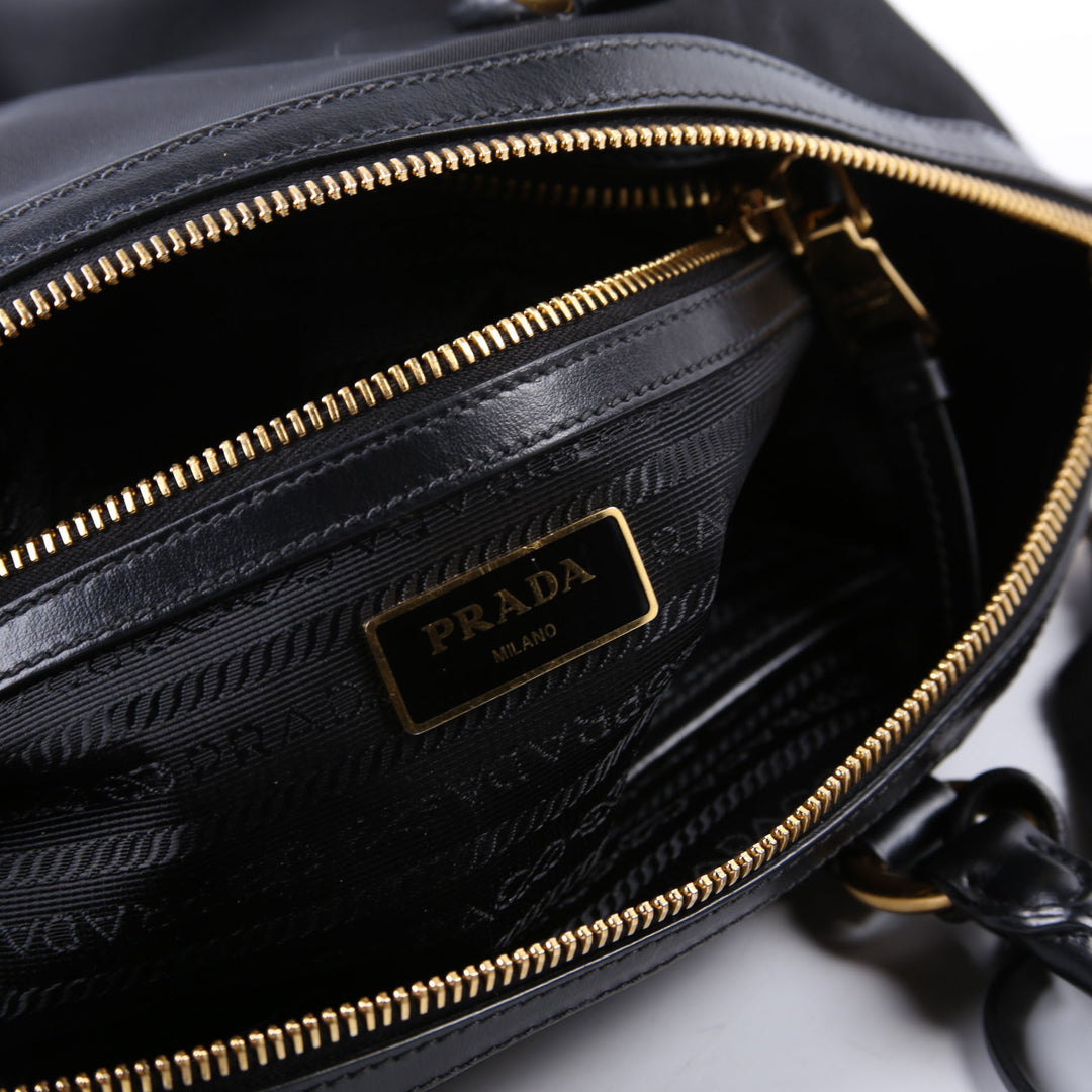 1BA104 Nylon Satchel Black