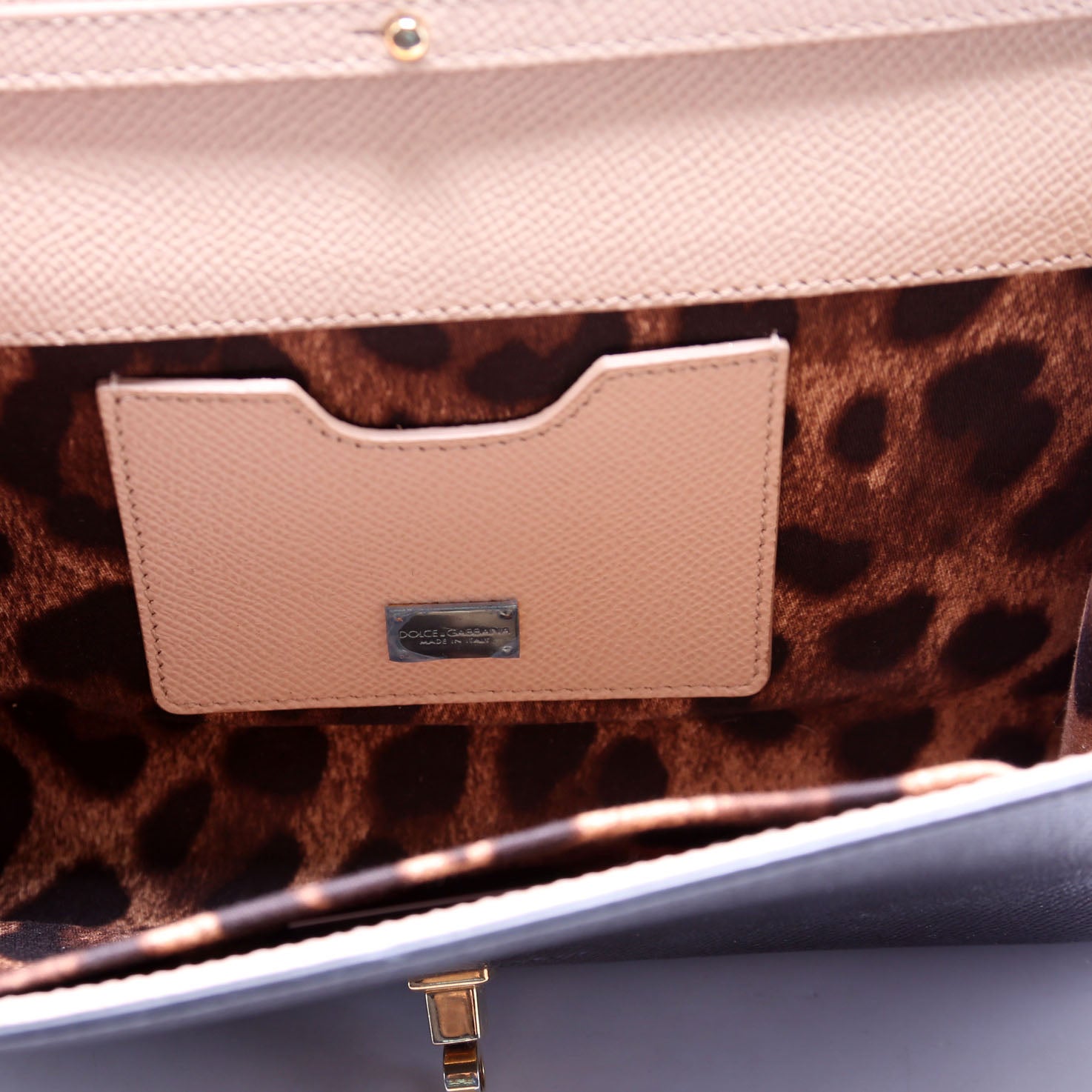Flower Padlock Crossbody Leather Black
