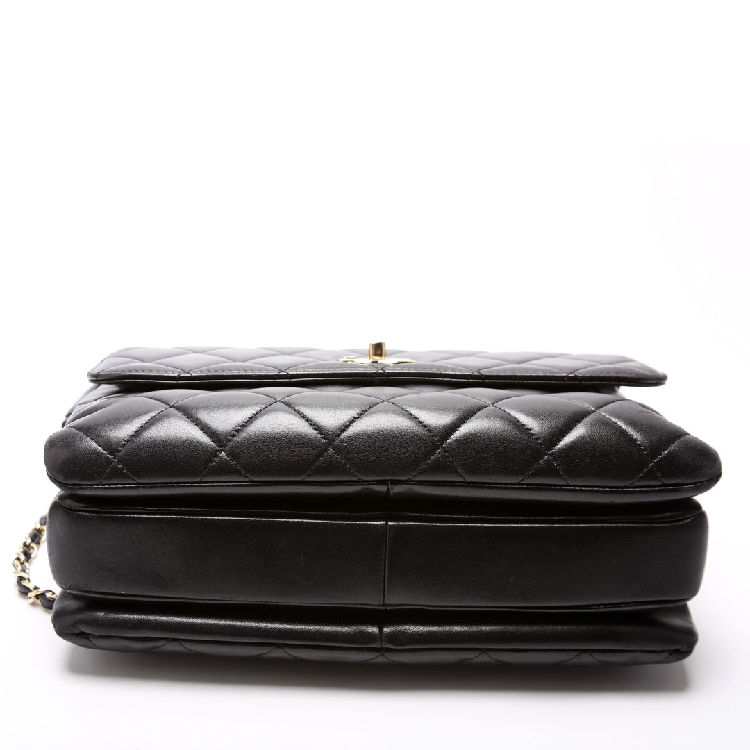 Trendy Top Handle Medium Lambskin 24M Black