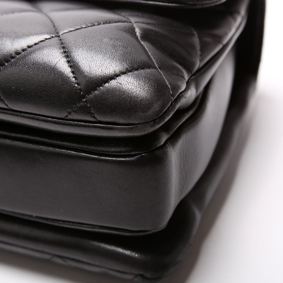 Trendy Top Handle Medium Lambskin 24M Black