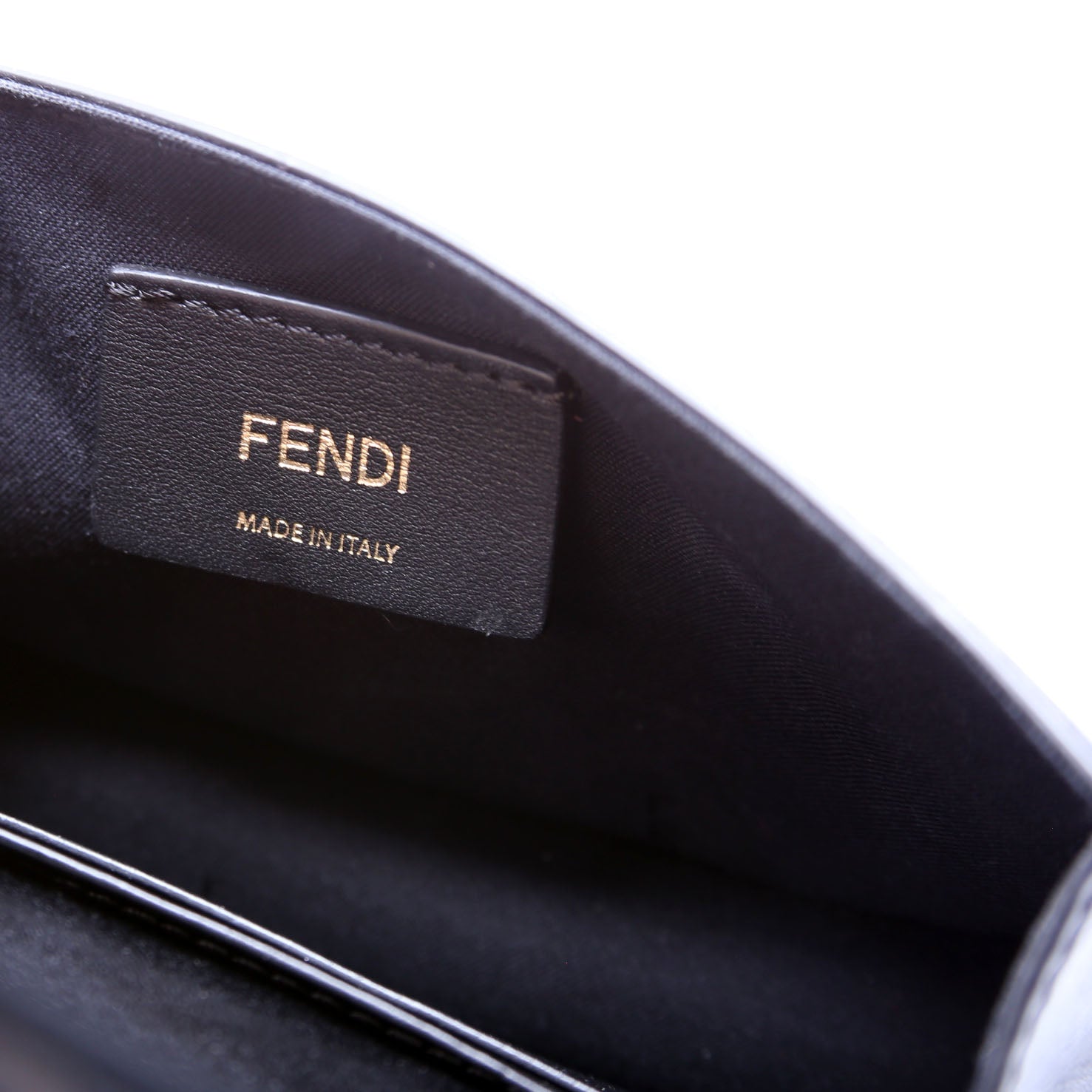 8BM005 F Is Fendi Leather Envelope Belt Bag Black/Brown