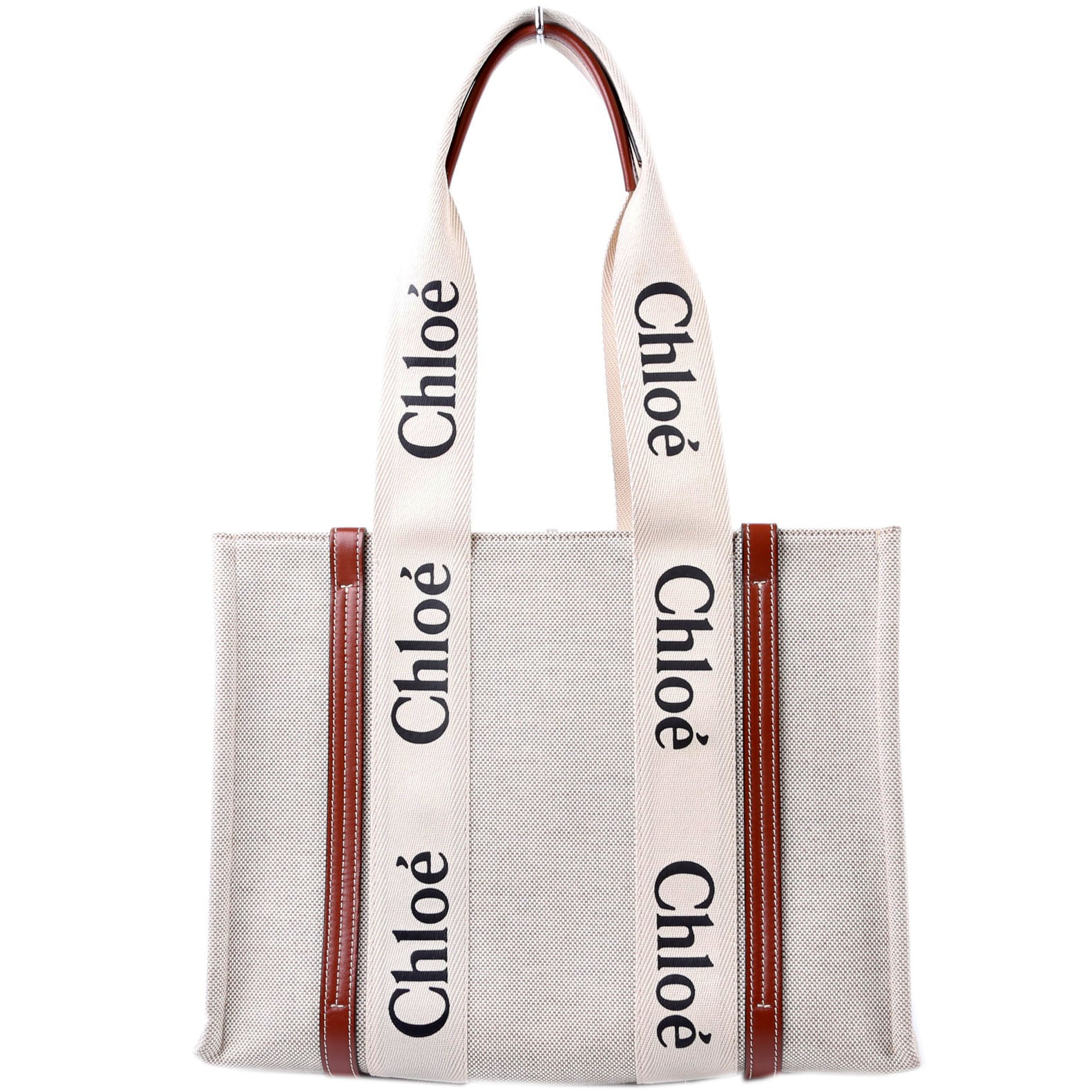 Woody Ribbon Tote Medium Beige/Brown