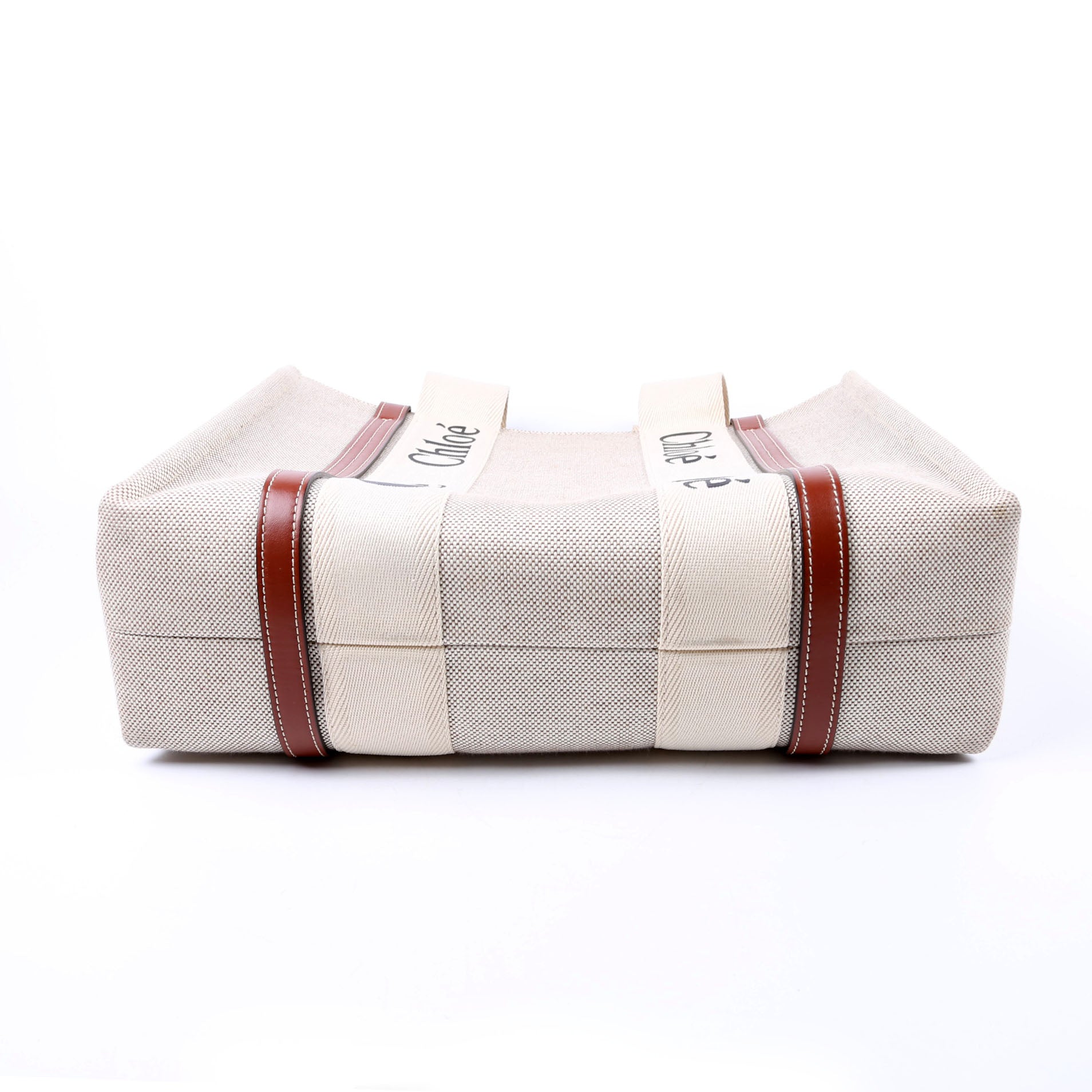 Woody Ribbon Tote Medium Beige/Brown