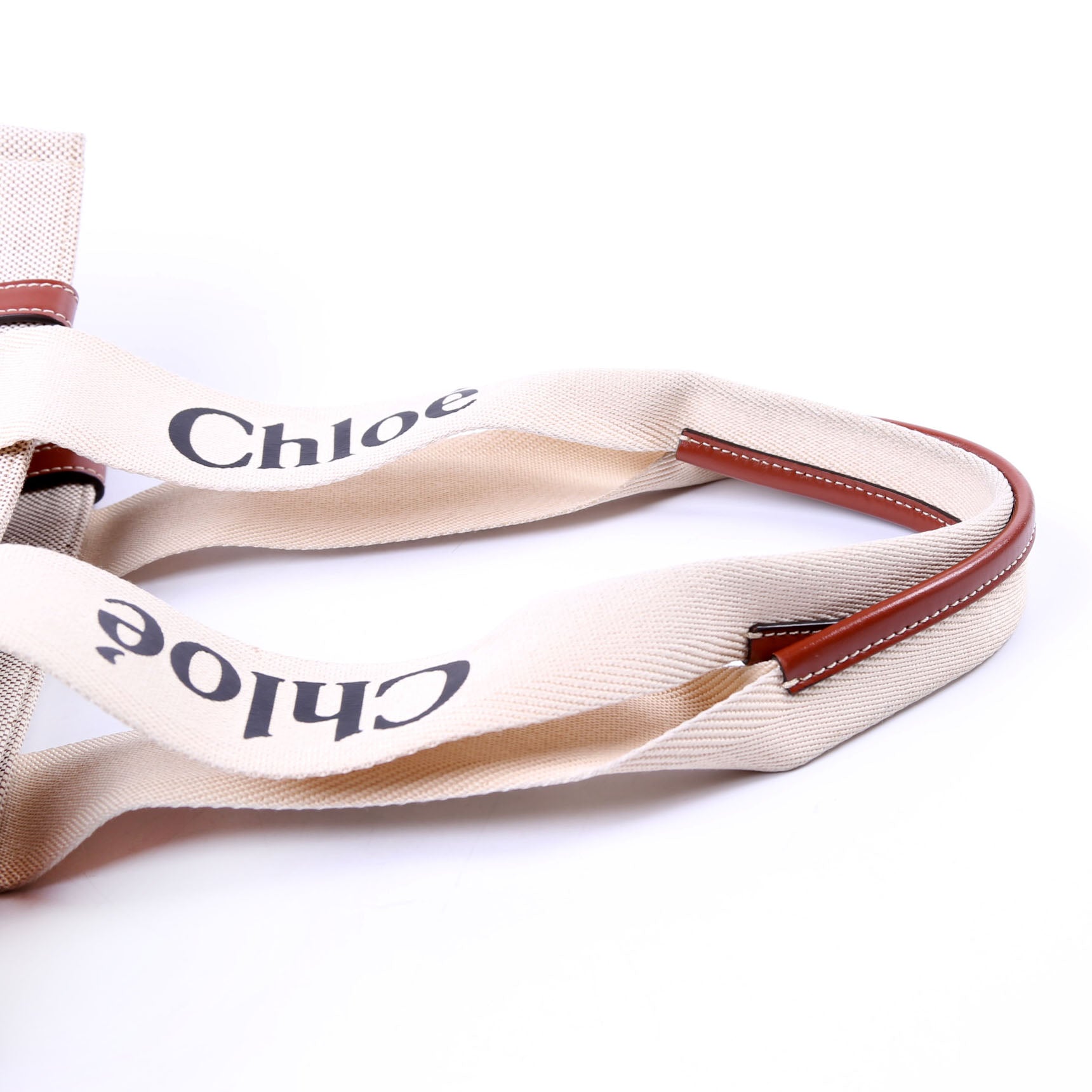 Woody Ribbon Tote Medium Beige/Brown