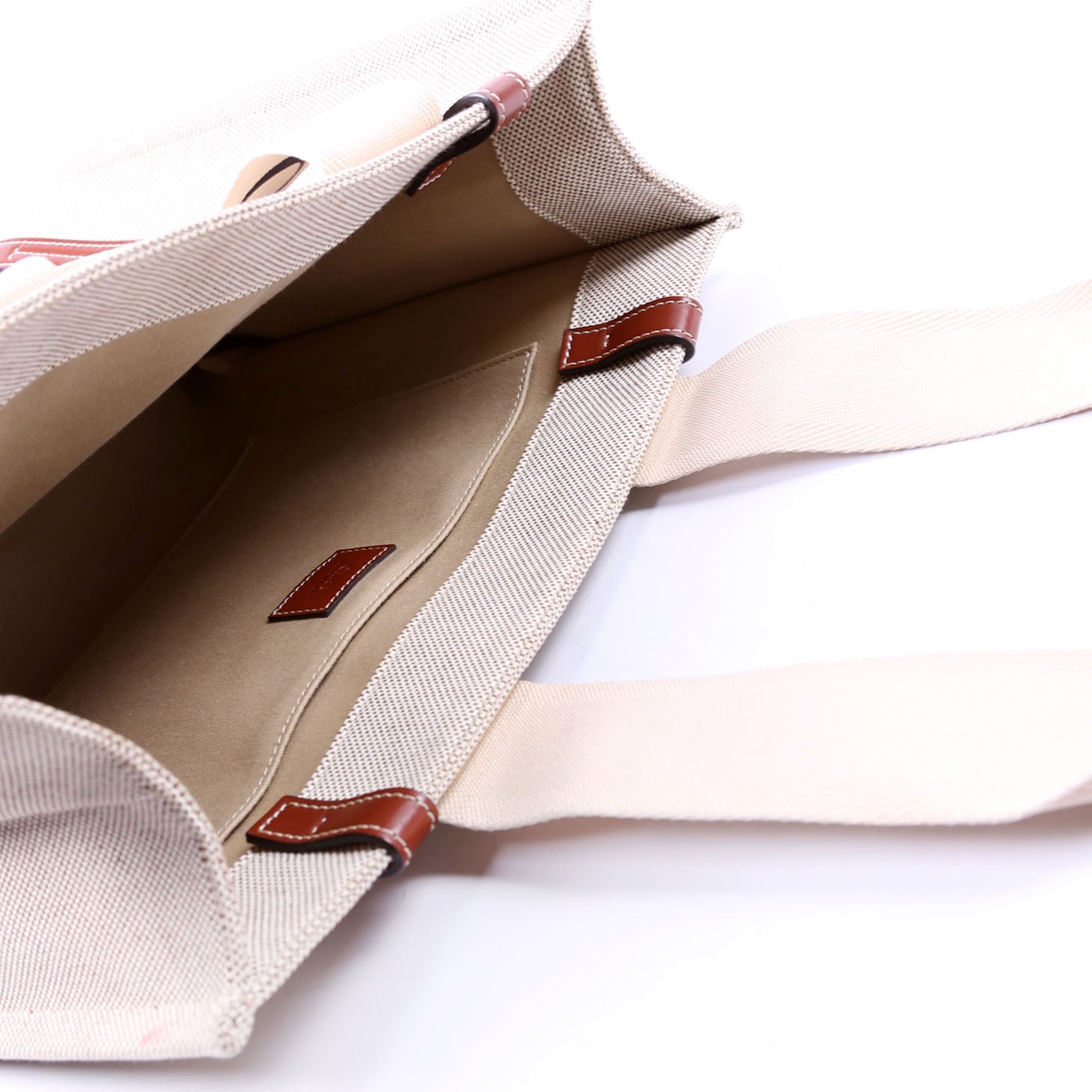 Woody Ribbon Tote Medium Beige/Brown