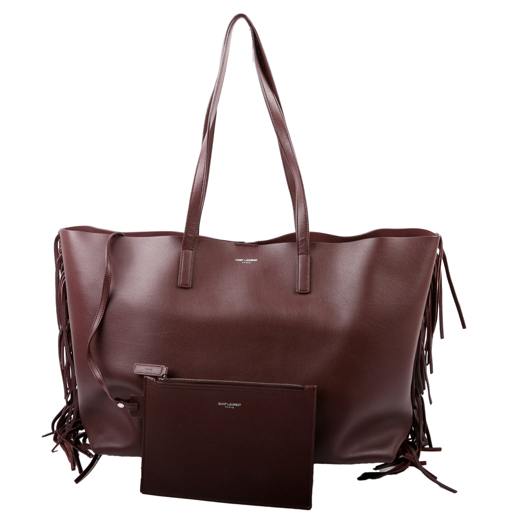 Shopping Tote Large Fringe 410666 Burgundy