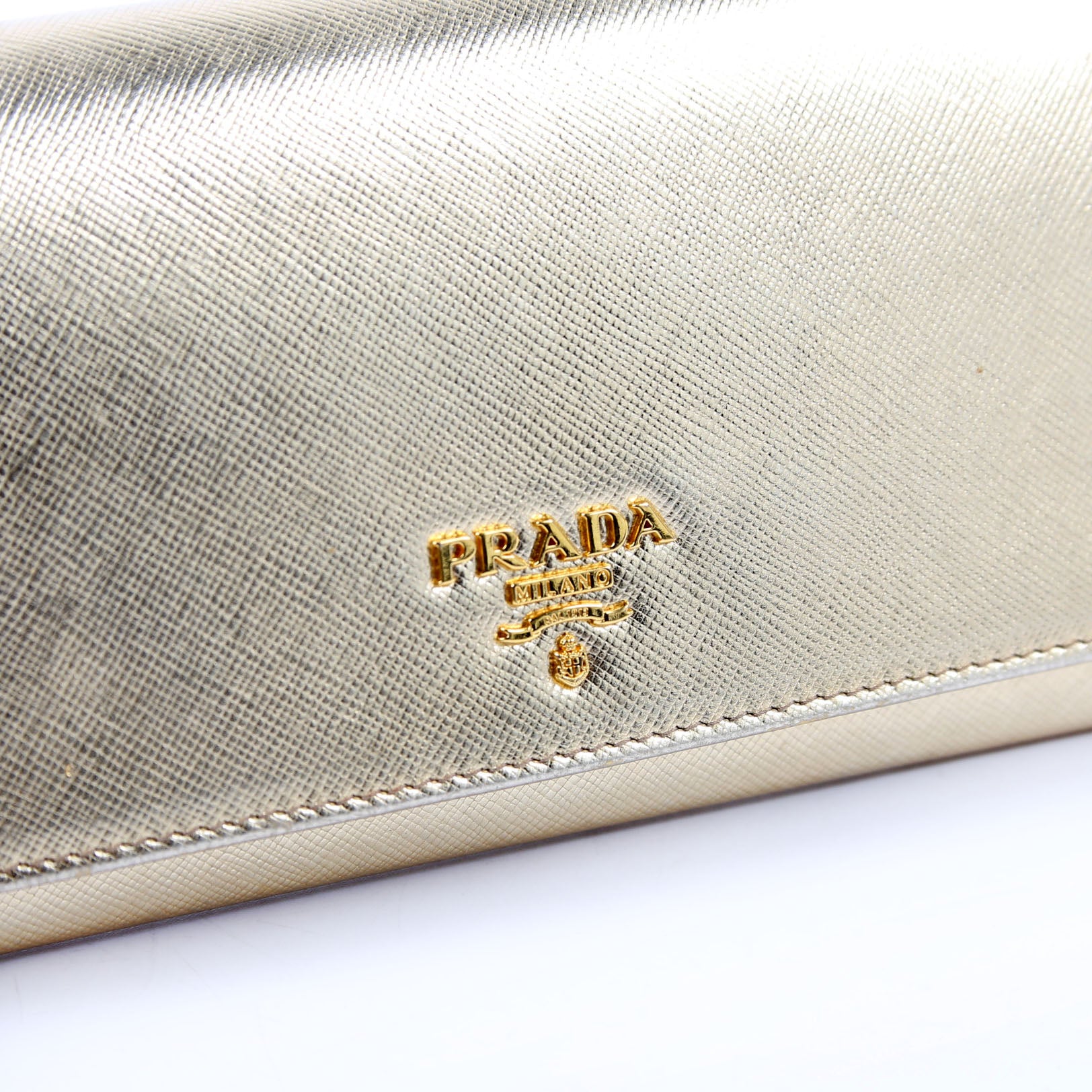 Saffiano Chain Wallet 1MT290 Gold