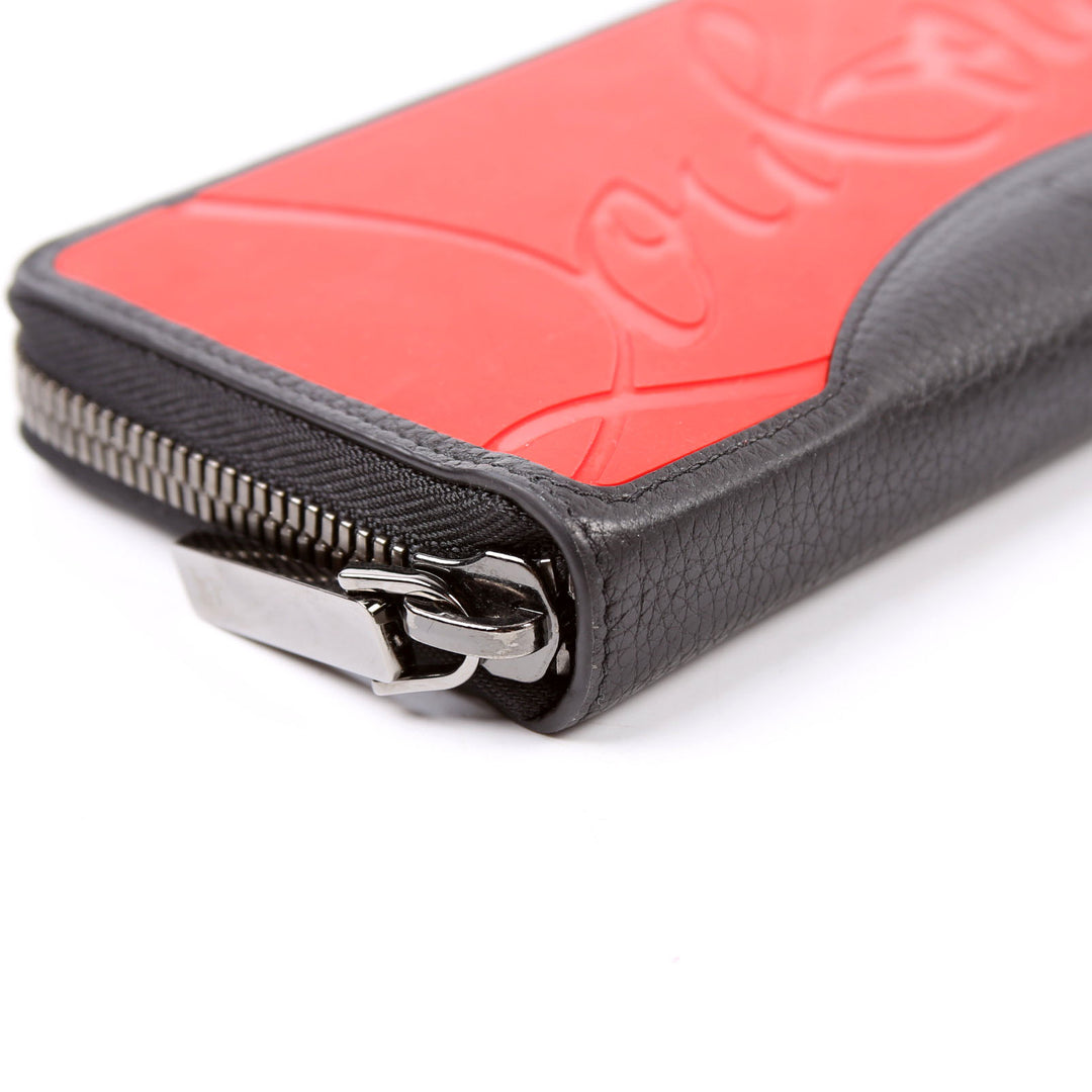 Panettone Rubber/Leather Zip Around Wallet Black/Red