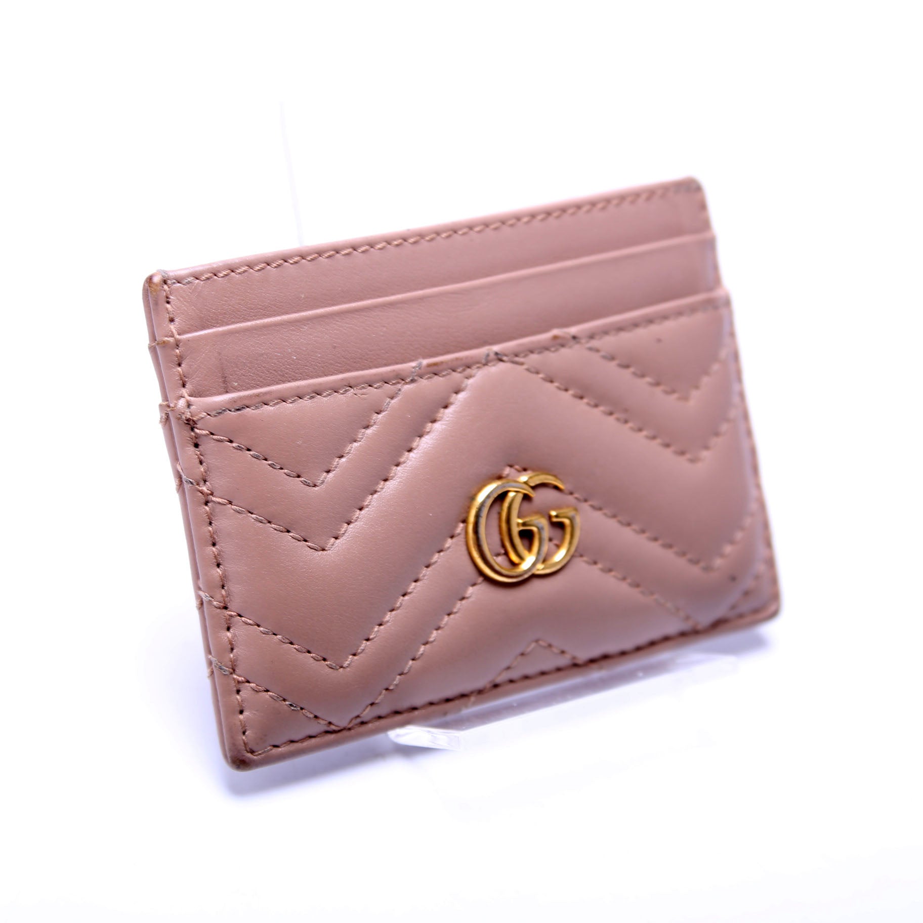 443127 GG Marmont Card Holder Beige
