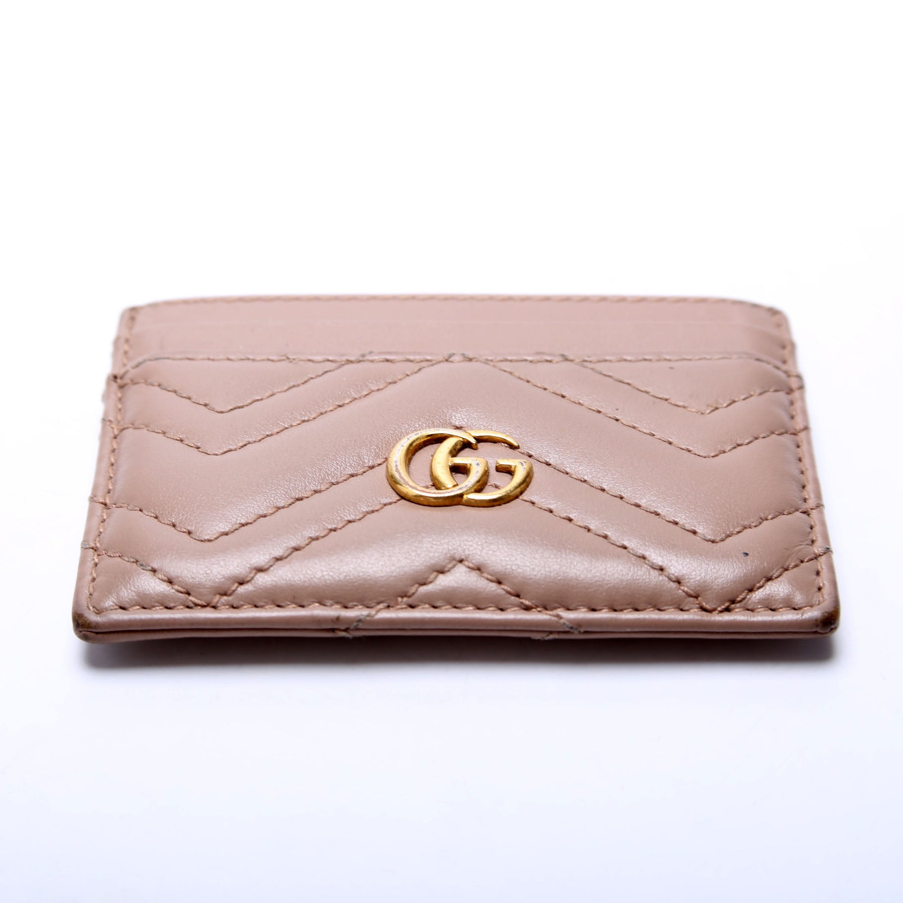 443127 GG Marmont Card Holder Beige