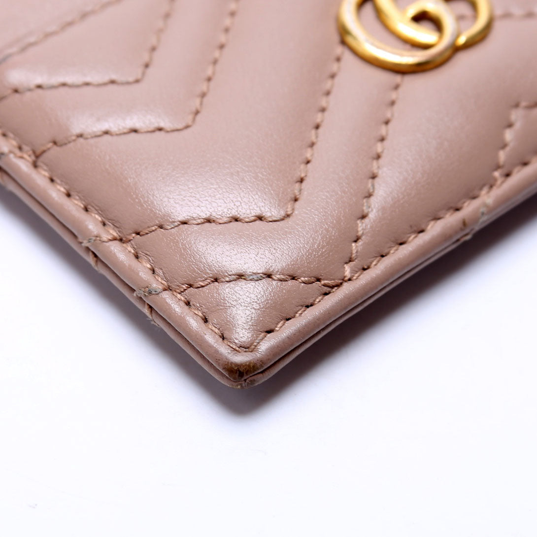 443127 GG Marmont Card Holder Beige