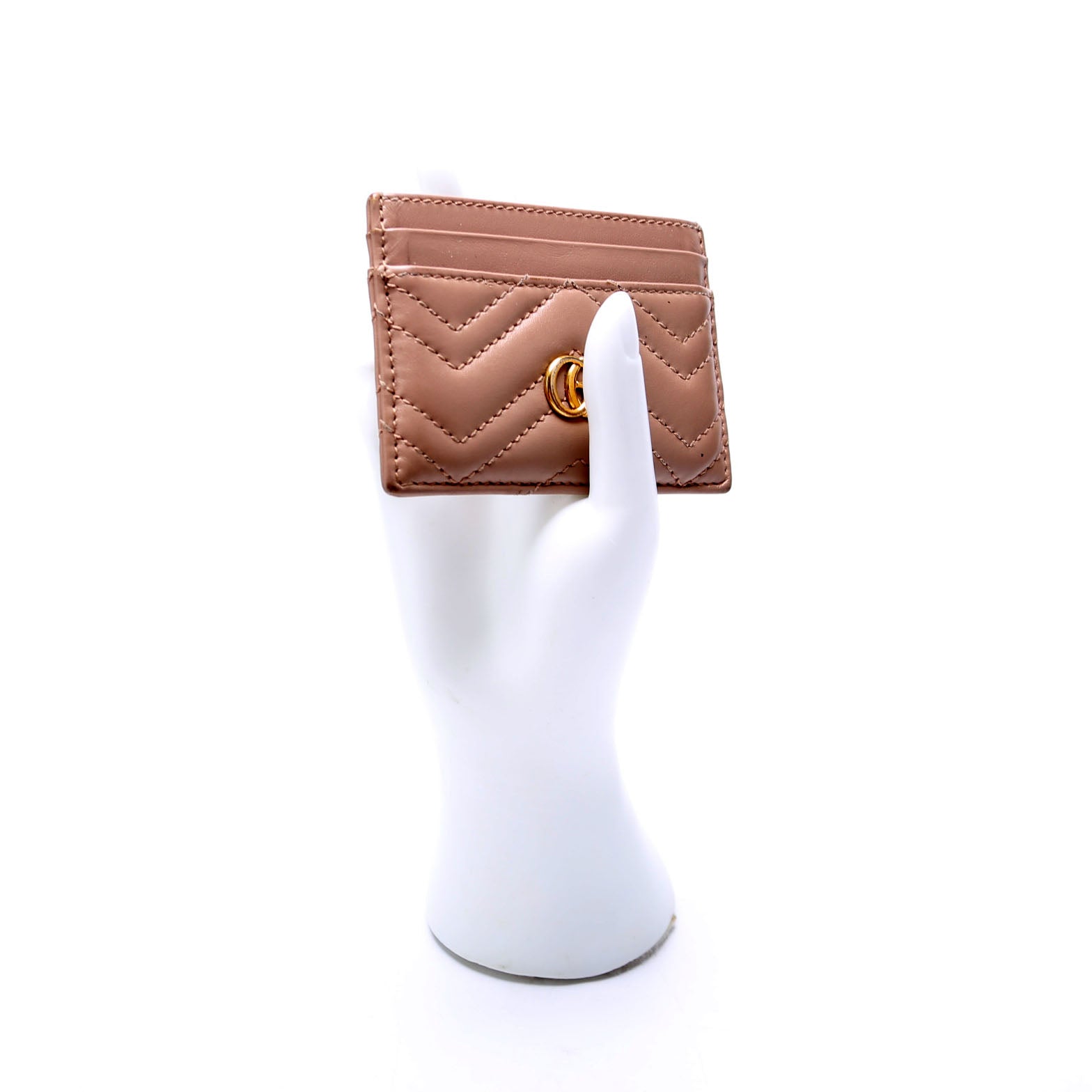 443127 GG Marmont Card Holder Beige
