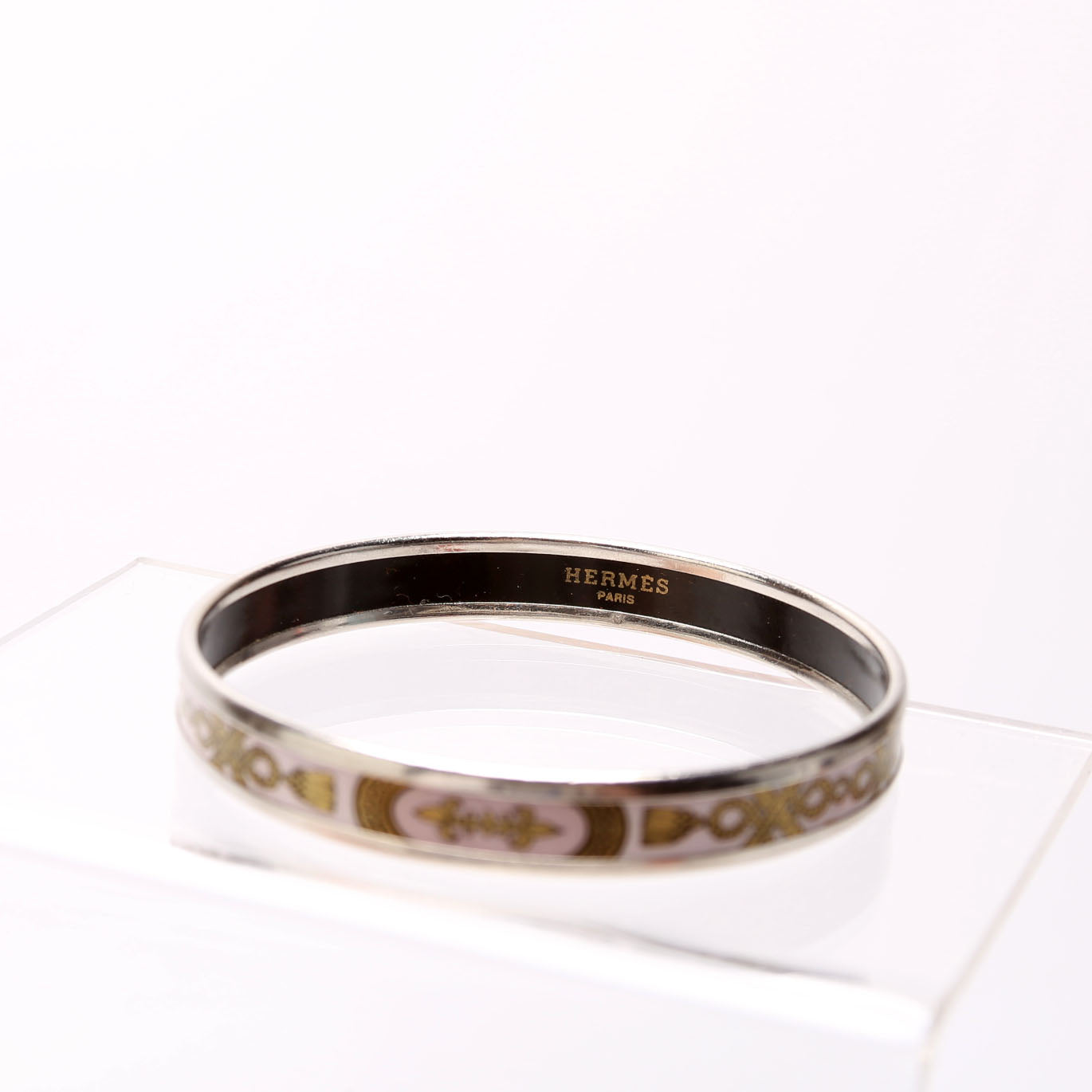 Printed Enamel Narrow Bangle Bracelet