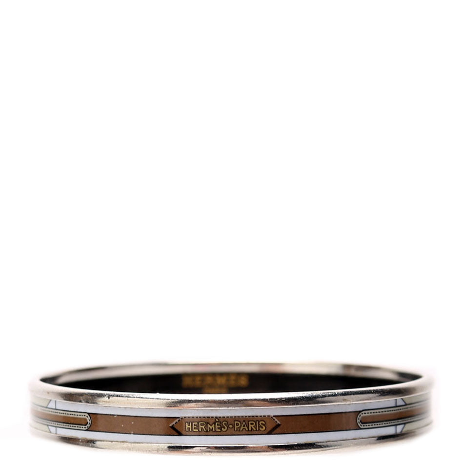 Printed Enamel Narrow Bangle Bracelet