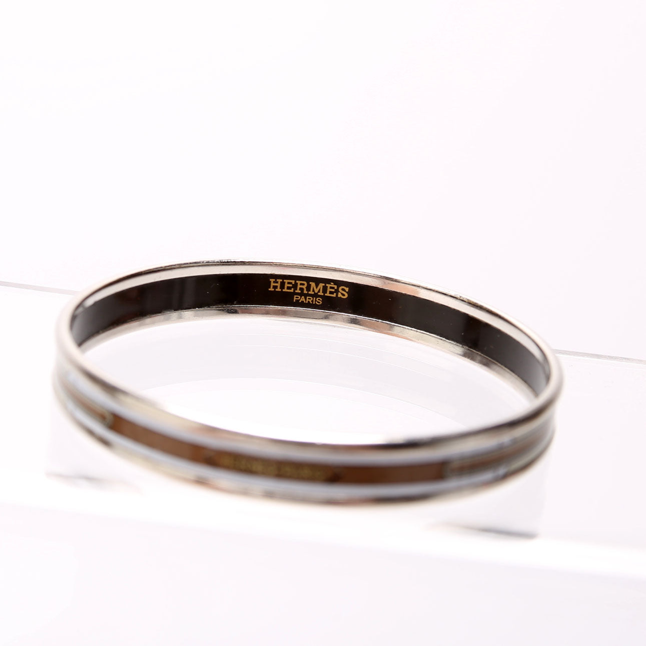 Printed Enamel Narrow Bangle Bracelet