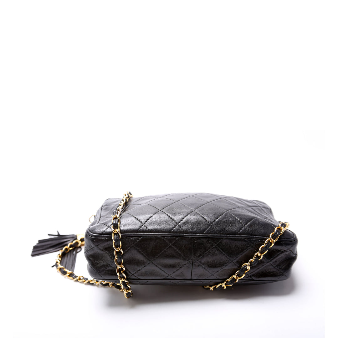 CC Front Pocket Tassel Camera Bag Vintage Black/Gold