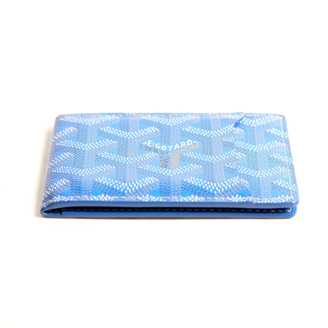 Goyardine Multi Slot Bi-Fold Wallet Blue