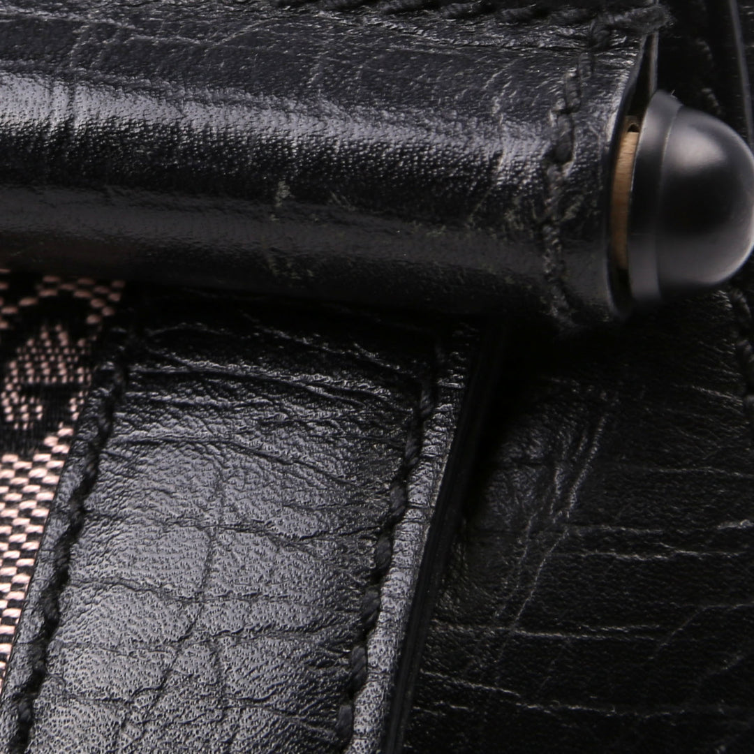 111713 GG Canvas Bamboo Bullet Medium Black